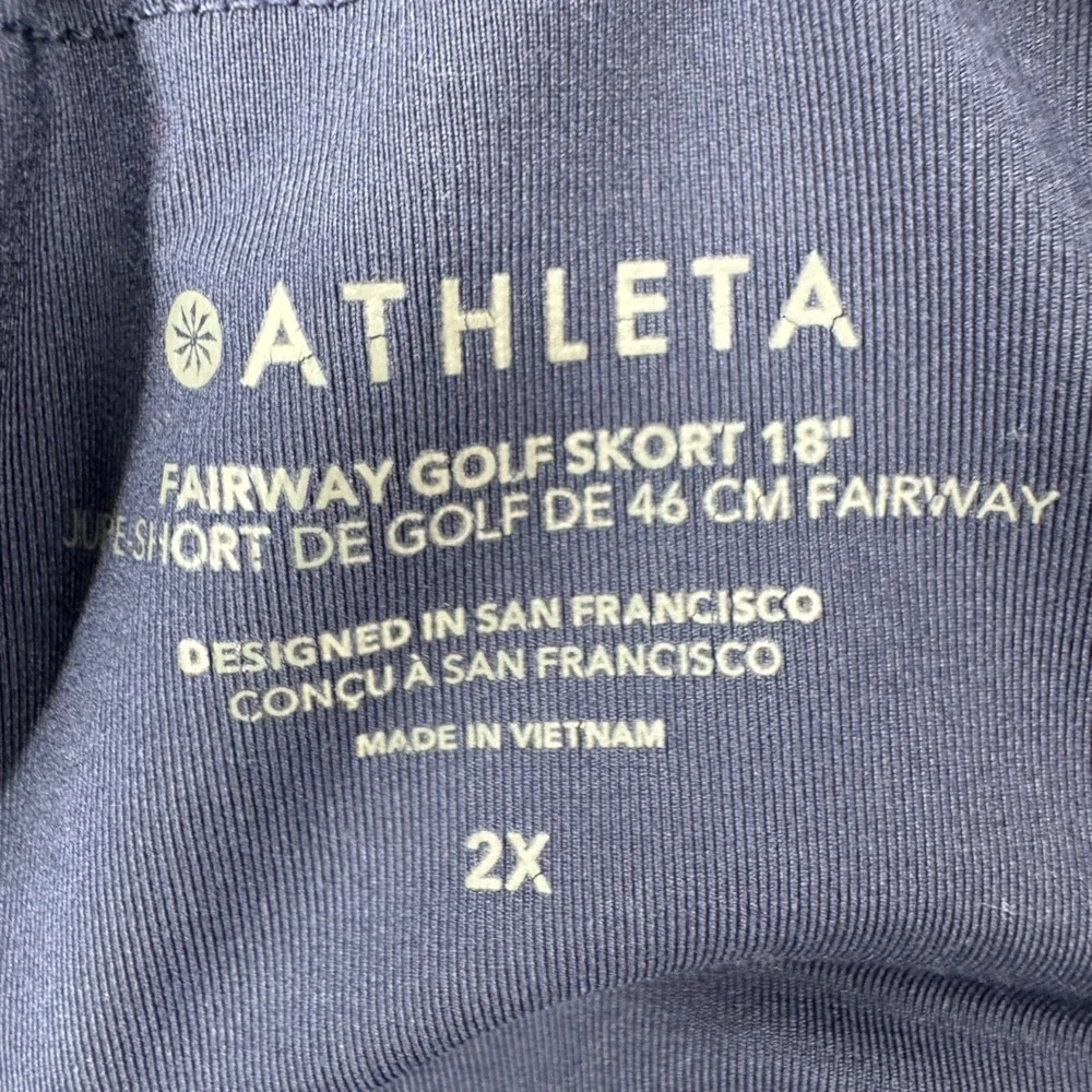 Athleta Fairway Golf Skort 18 Navy Blue Activewear Skirt Plus Size 2X